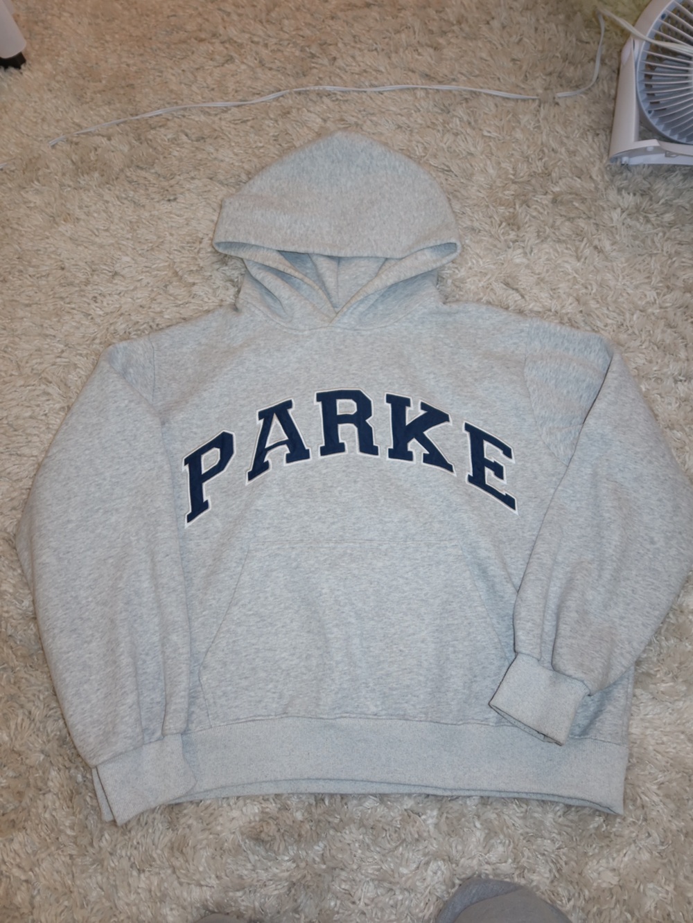 PARKE Women's Crewneck Hoodie Sweater in Light Gray